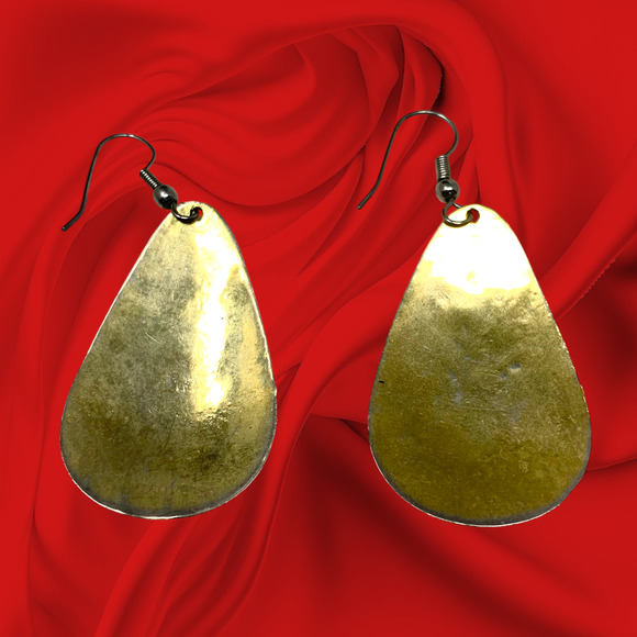 Vintage 1980's Etched Gold Tone Pierced Dangle Earrings Bohemian Byzantine - Picture 2 of 5